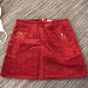🌹 red / burnt orange corduroy skirt